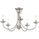 Estate 5 Light 24 inch Brushed Nickel Semi Flush Mount Ceiling Light, Large
