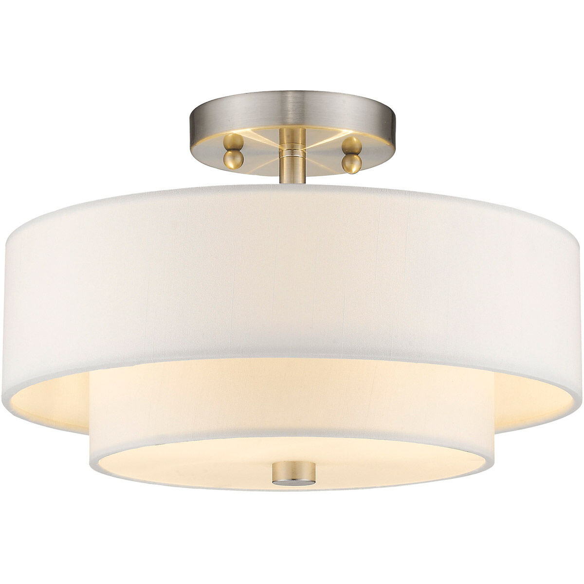 Claremont 2 Light 13 inch Brushed Nickel Semi-Flush Mount Ceiling Light
