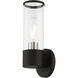 Banca 1 Light 4 inch Black with Brushed Nickel Accent ADA Single Sconce Wall Light, Single
