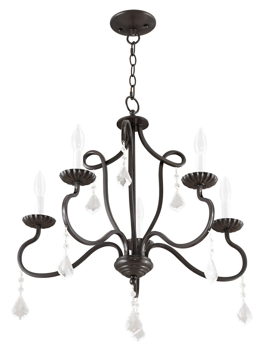 Callisto 5 Light 24 inch English Bronze Chandelier Ceiling Light