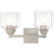 Aragon 2 Light 15 inch Brushed Nickel Bath Vanity Wall Light
