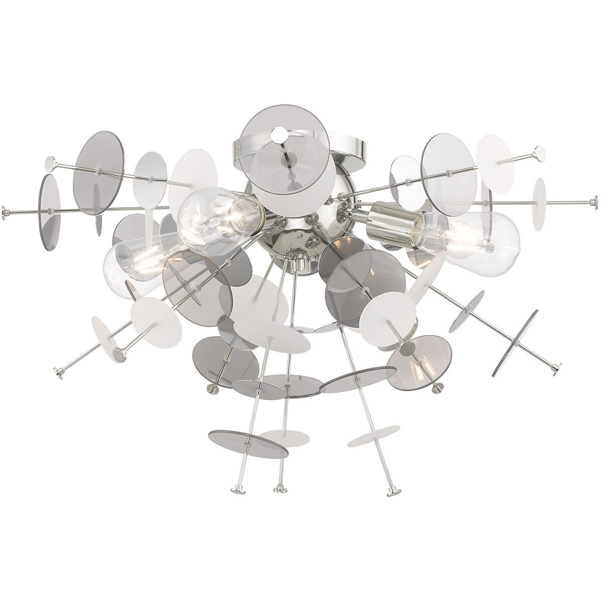 Circulo 4 Light 24 inch Polished Chrome Flush Mount Ceiling Light