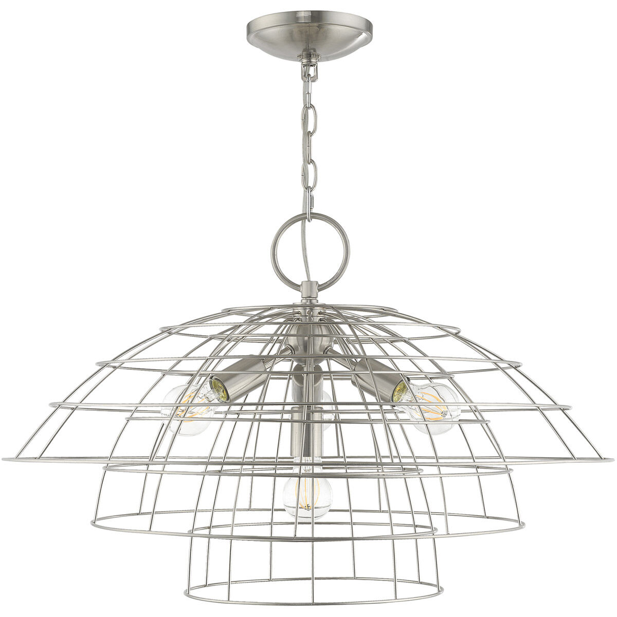Brooklyn 4 Light 28 inch Brushed Nickel Chandelier Ceiling Light