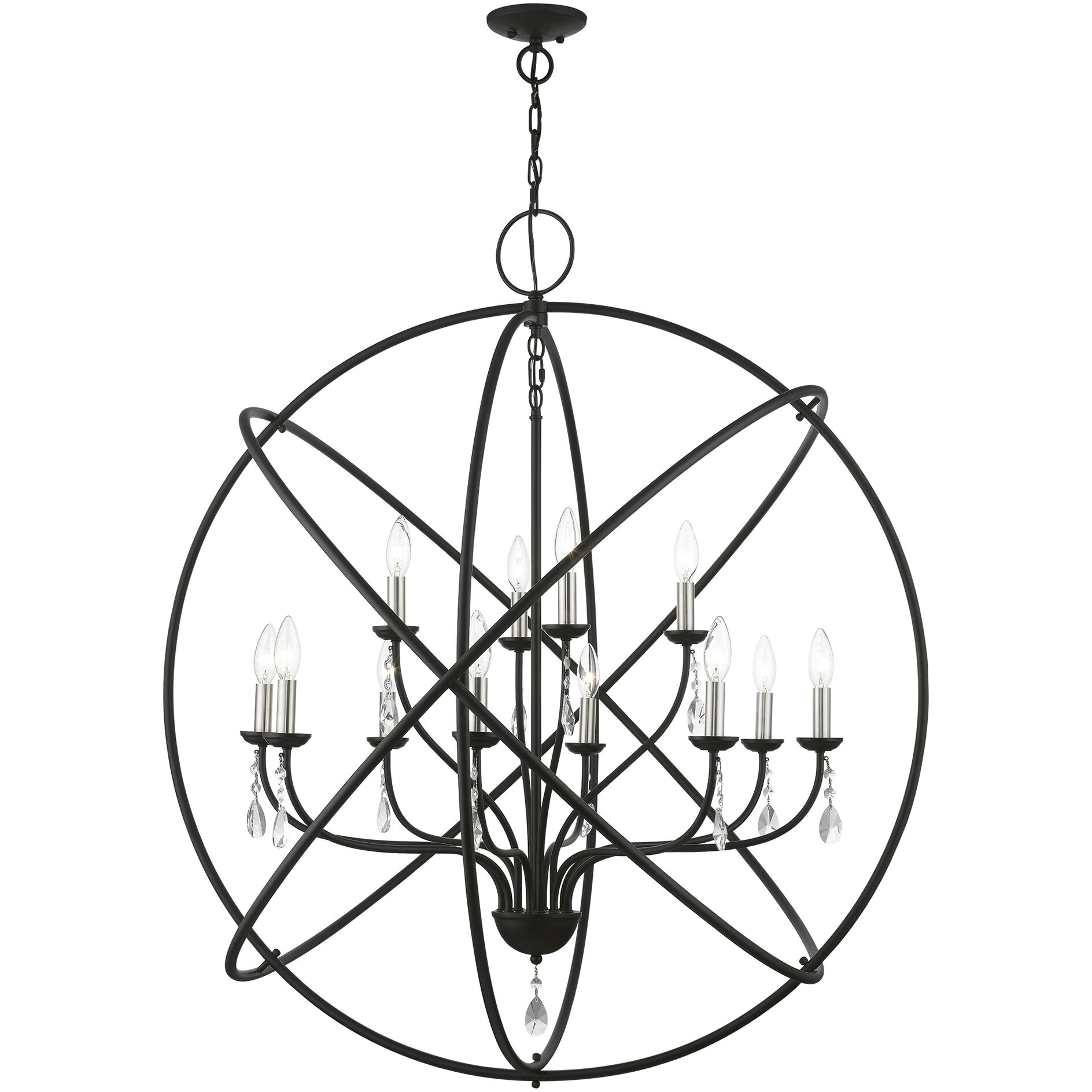 Livex Lighting 40909-04 Aria 12 Light 40 inch Black with Brushed