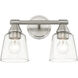 Catania 2 Light 14 inch Brushed Nickel Vanity Sconce Wall Light