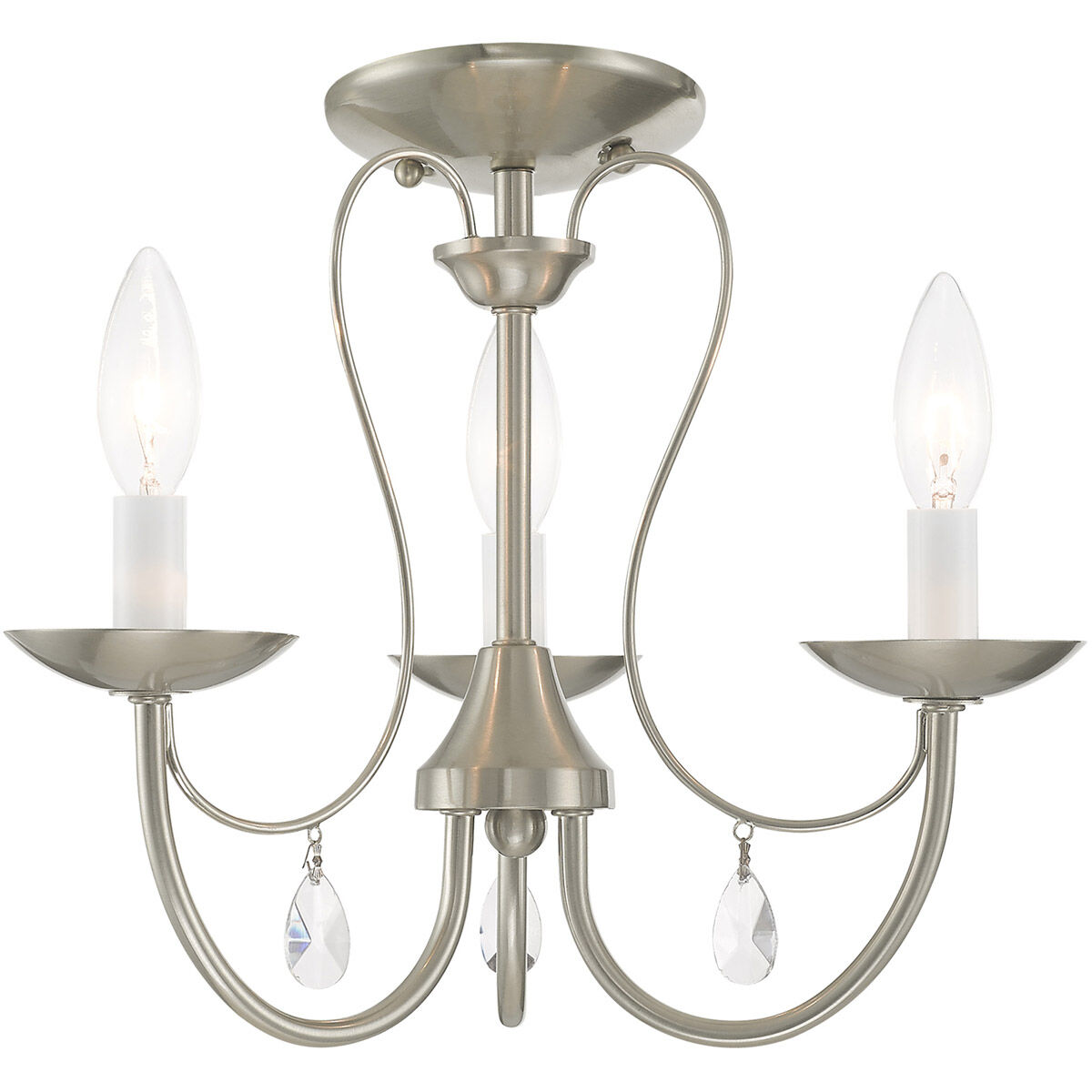 Mirabella 3 Light 15 inch Brushed Nickel Chandelier Ceiling Light