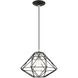 Geometric 1 Light 14 inch Black Pendant Ceiling Light