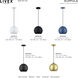 Kuppola 9.25 inch Black with Brushed Nickel Accents Globe Pendant Ceiling Light, Globe