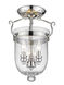 Jefferson 3 Light 10 inch Polished Nickel Semi-Flush Mount Ceiling Light