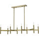 Copenhagen 8 Light 40 inch Antique Brass Linear Chandelier Ceiling Light