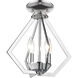 Prism 2 Light 11 inch Polished Chrome Convertible Mini Chandelier/Ceiling Mount Ceiling Light
