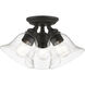 Moreland 3 Light 15 inch Black Semi-Flush Ceiling Light, Large