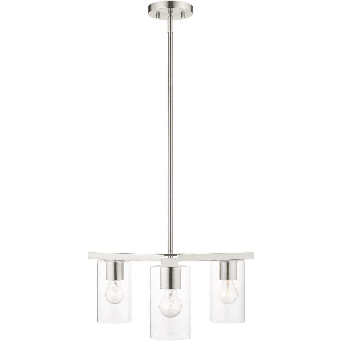Zurich 3 Light 21 inch Brushed Nickel Chandelier Ceiling Light