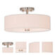 Meridian 3 Light 15 inch Brushed Nickel Semi-Flush Mount Ceiling Light