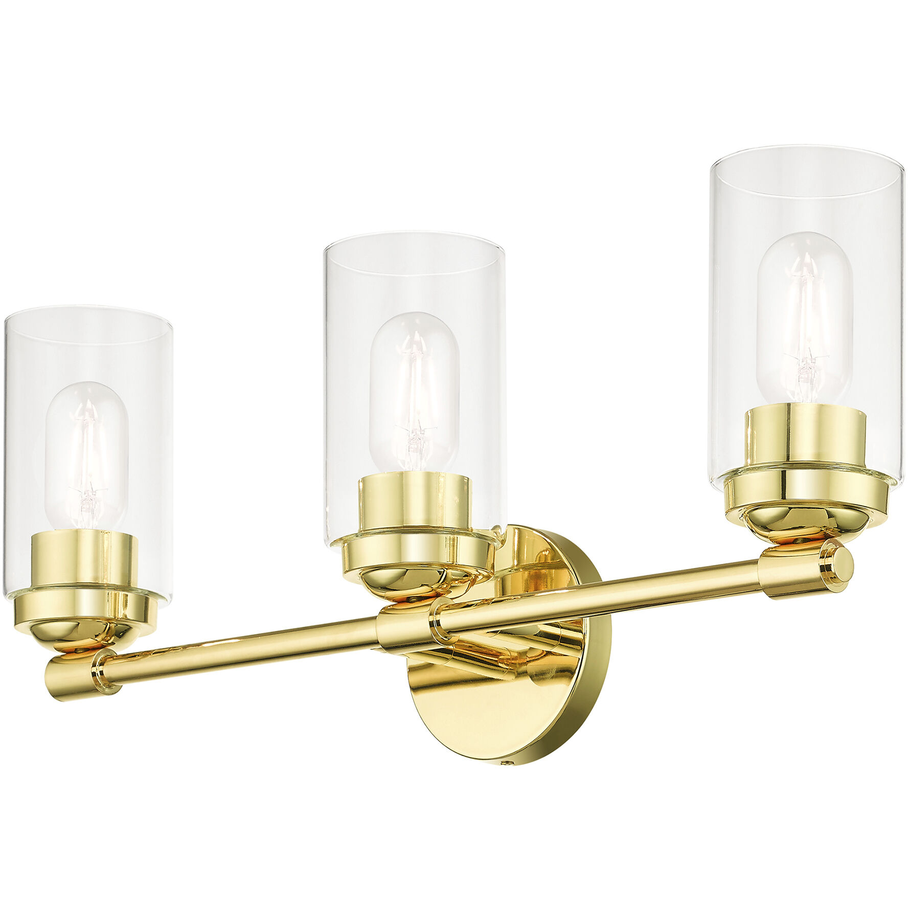Whittier 3 Light 22 inch Polished Brass Vanity Sconce Wall Light