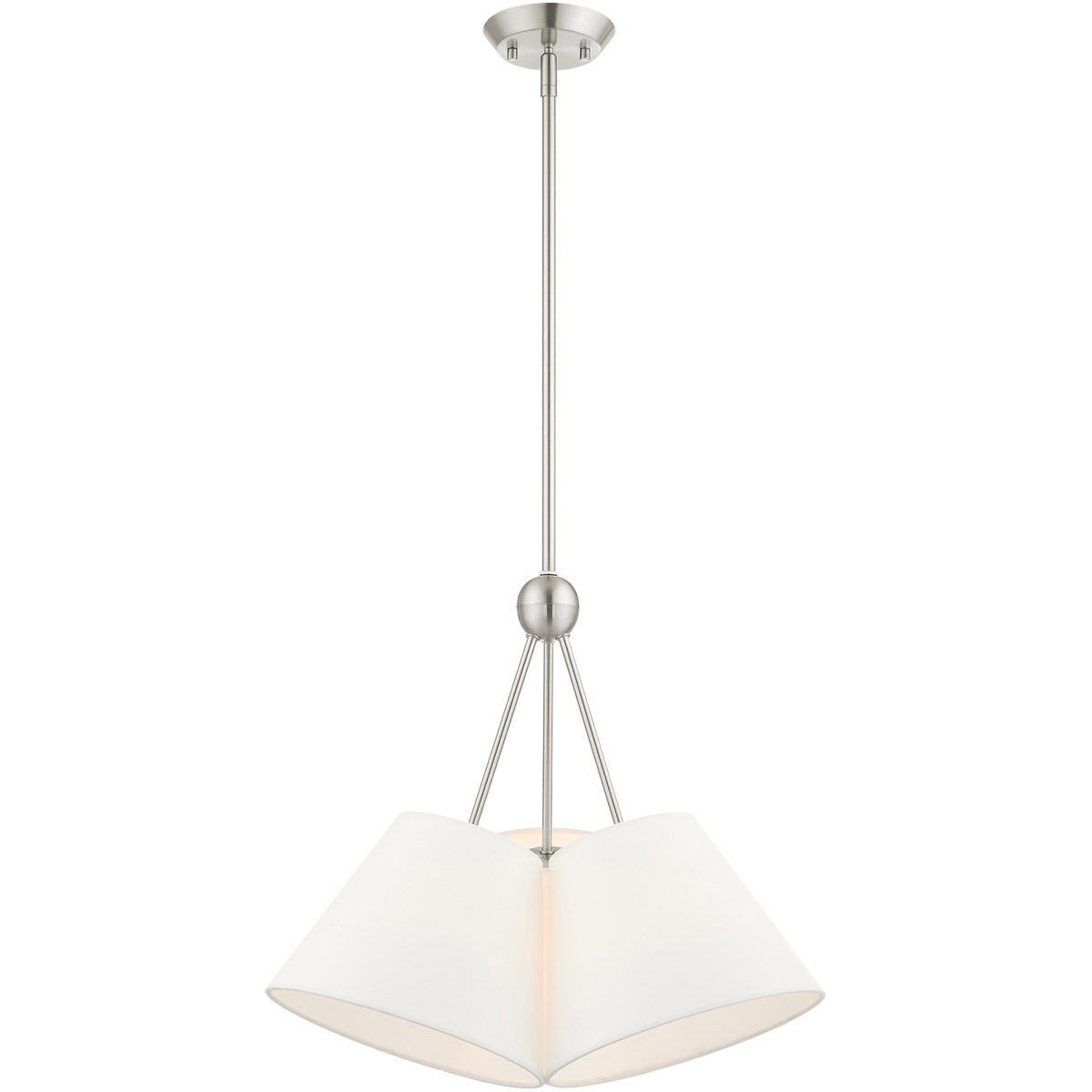 Prato 3 Light 21 inch Brushed Nickel Chandelier Ceiling Light