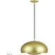 Domma 3 Light 17 inch Soft Gold with Polished Brass Accents Pendant Ceiling Light
