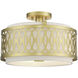 Vistaview 3 Light 15 inch Soft Gold Semi-Flush Ceiling Light