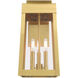 Oslo 3 Light 16 inch Satin Brass Outdoor Wall Lantern