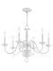 Williamsburgh 6 Light 24 inch White Chandelier Ceiling Light