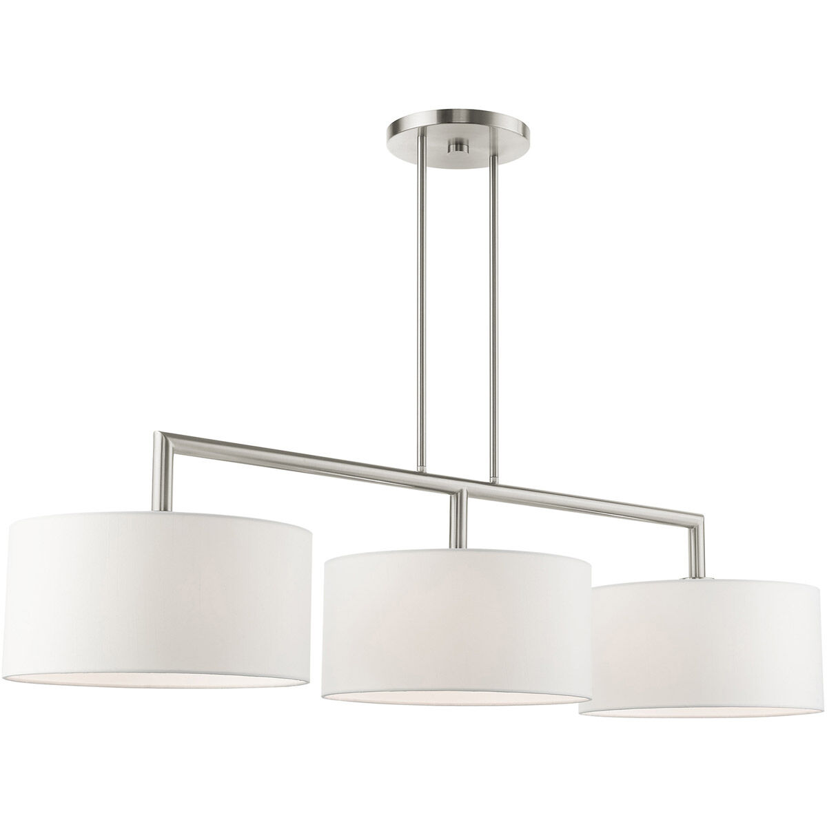 Meridian 3 Light 51 inch Brushed Nickel Linear Chandelier Ceiling Light