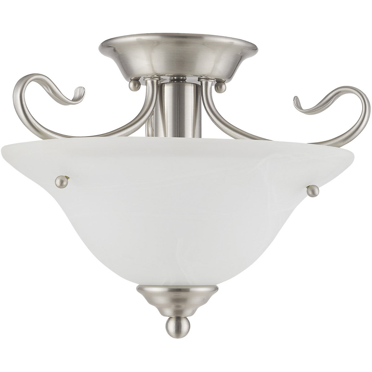 Coronado 1 Light 13 inch Brushed Nickel Semi-Flush Mount Ceiling Light