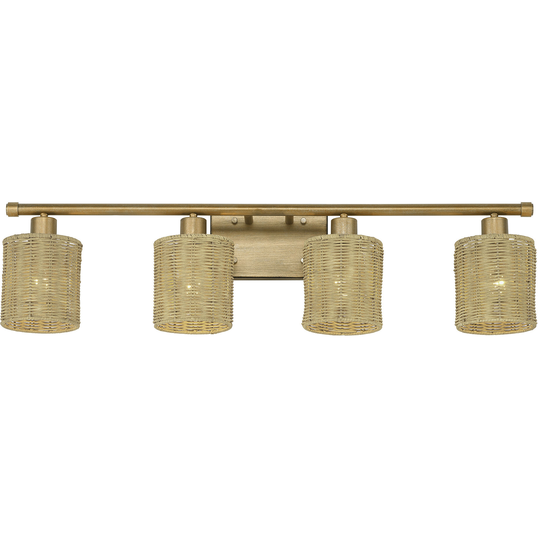 Weavington 4 Light 35.5 inch Antique Gold Leaf Vanity Wall Sconce Wall Light