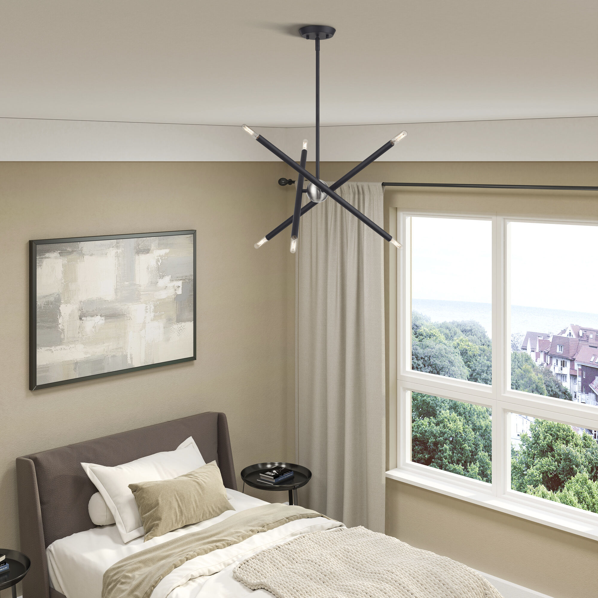 Soho 6 Light 20 inch Black Chandelier Ceiling Light