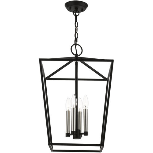 Devone 4 Light 15 inch Black with Brushed Nickel Accents Chandelier Ceiling Light