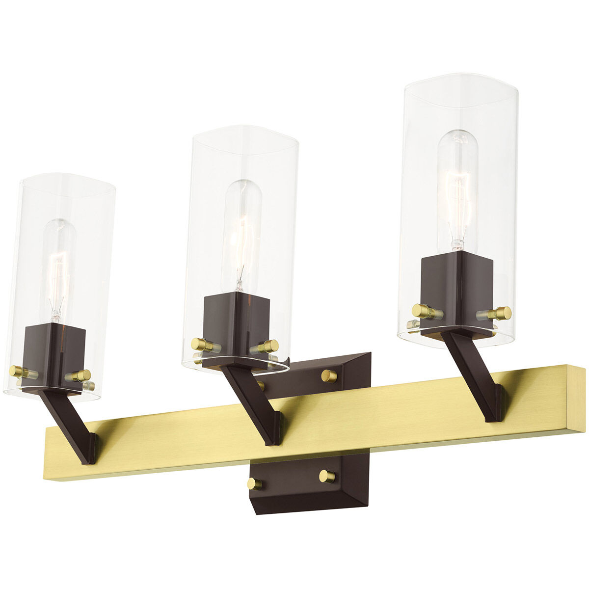 Beckett 3 Light 24 inch Satin Brass Vanity Sconce Wall Light