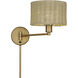 Weavington 15.5 inch 40.00 watt Antique Gold Leaf Swing Arm Wall Lamp Wall Light