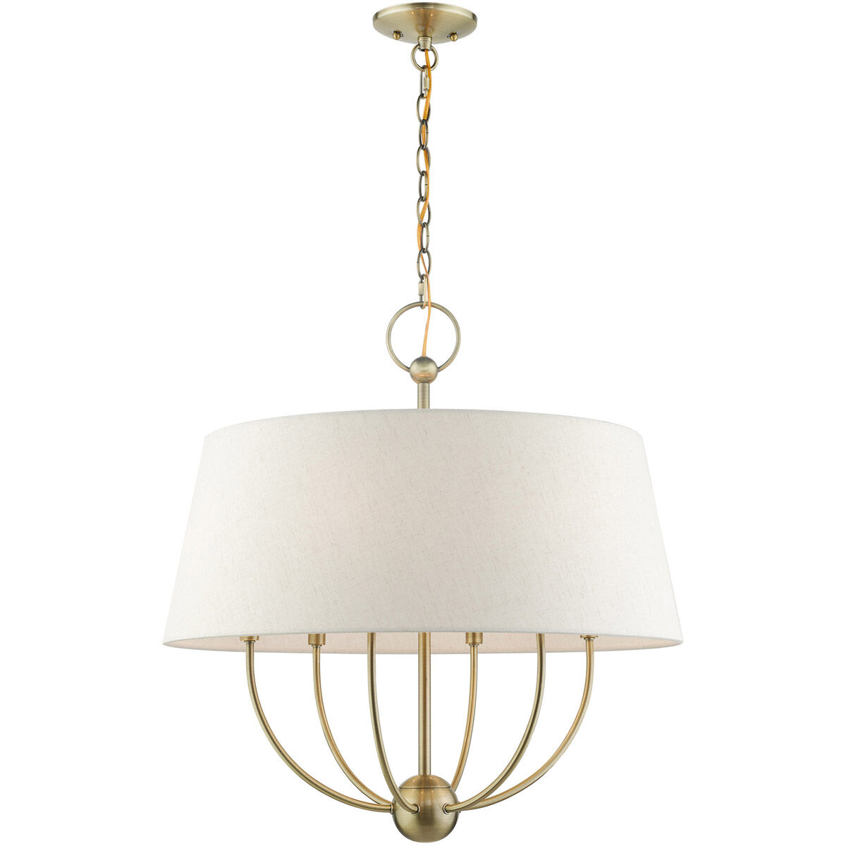 Cartwright 6 Light 24 inch Antique Brass Pendant Chandelier Ceiling Light