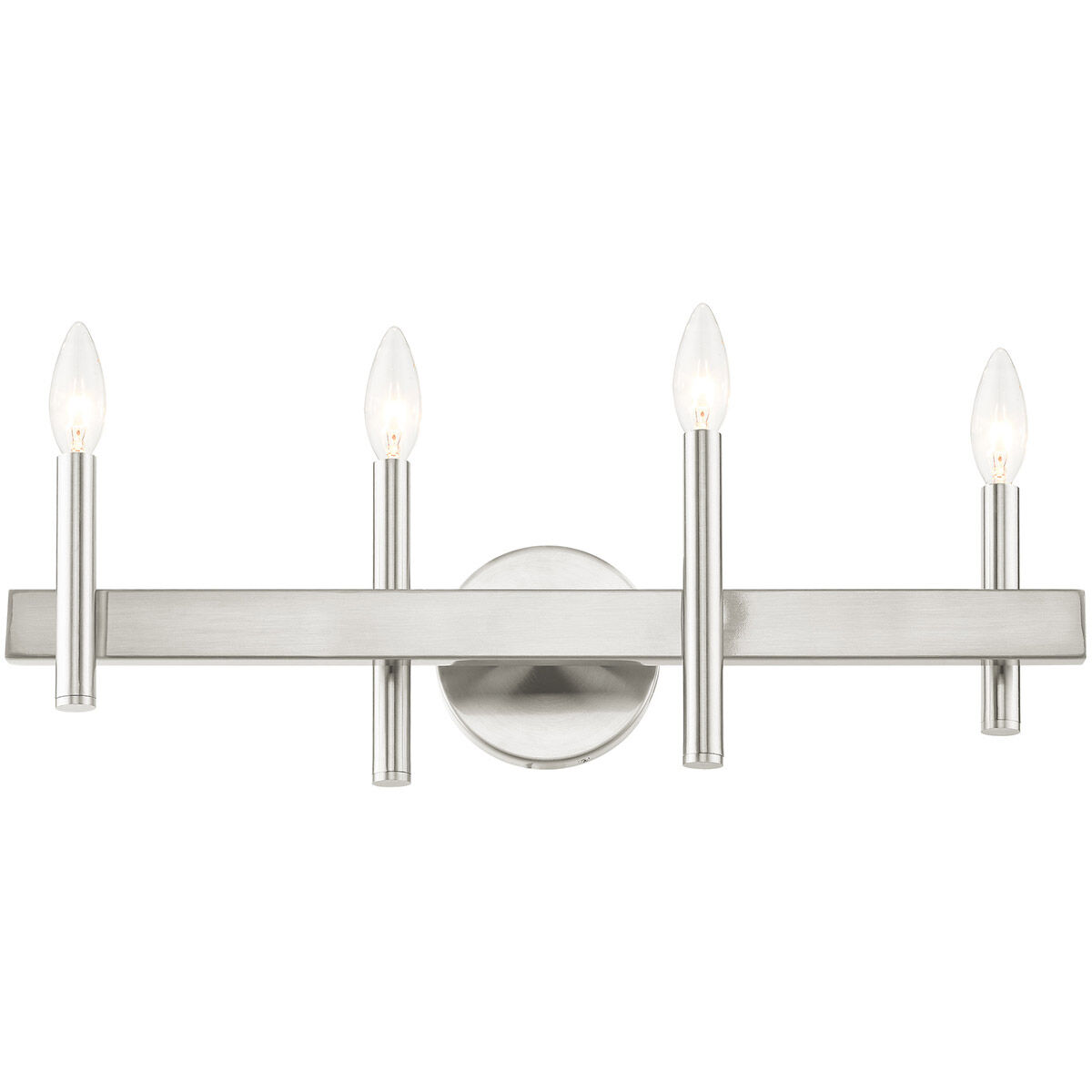 Denmark 4 Light 24 inch Brushed Nickel with Bronze Accents Vanity Sconce Wall Light