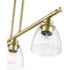 Montgomery 3 Light 30 inch Antique Brass Linear Chandelier Ceiling Light