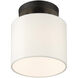Meridian 1 Light 7 inch Black Semi Flush Ceiling Light