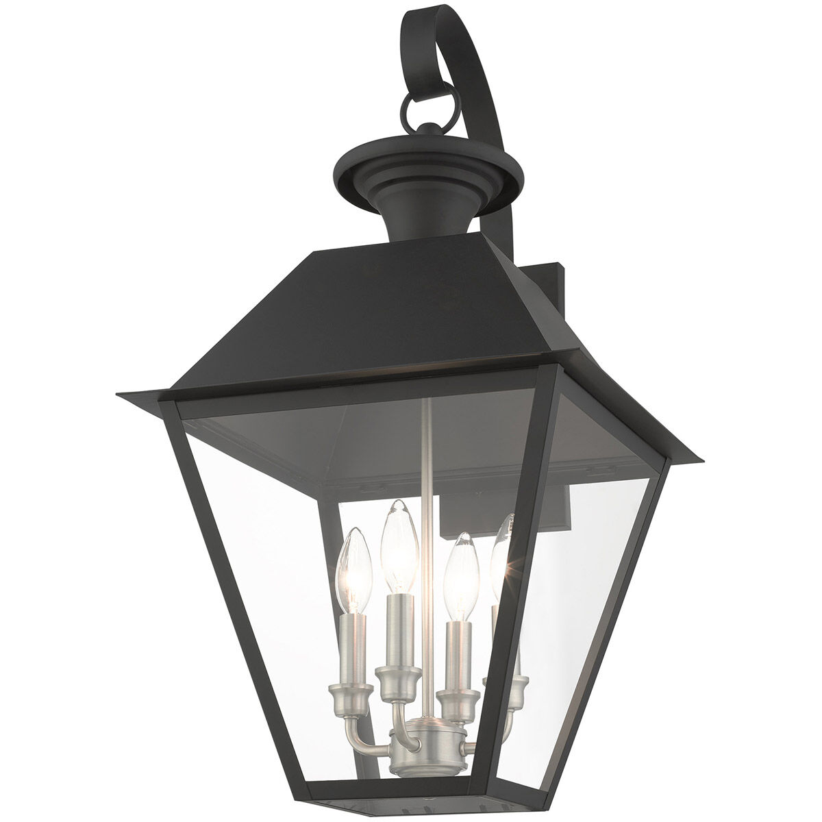 Mansfield 4 Light 28 inch Black Outdoor Wall Lantern
