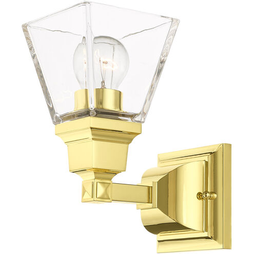 Mission 1 Light 5 inch Polished Brass Sconce Wall Light