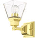 Mission 1 Light 5 inch Polished Brass Sconce Wall Light
