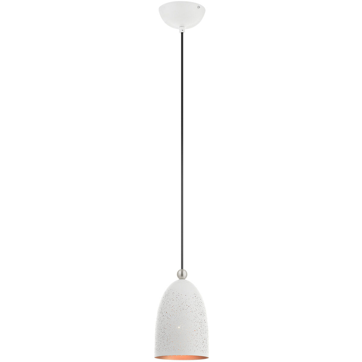 Arlington 1 Light 6 inch White with Brushed Nickel Accents Pendant Ceiling Light