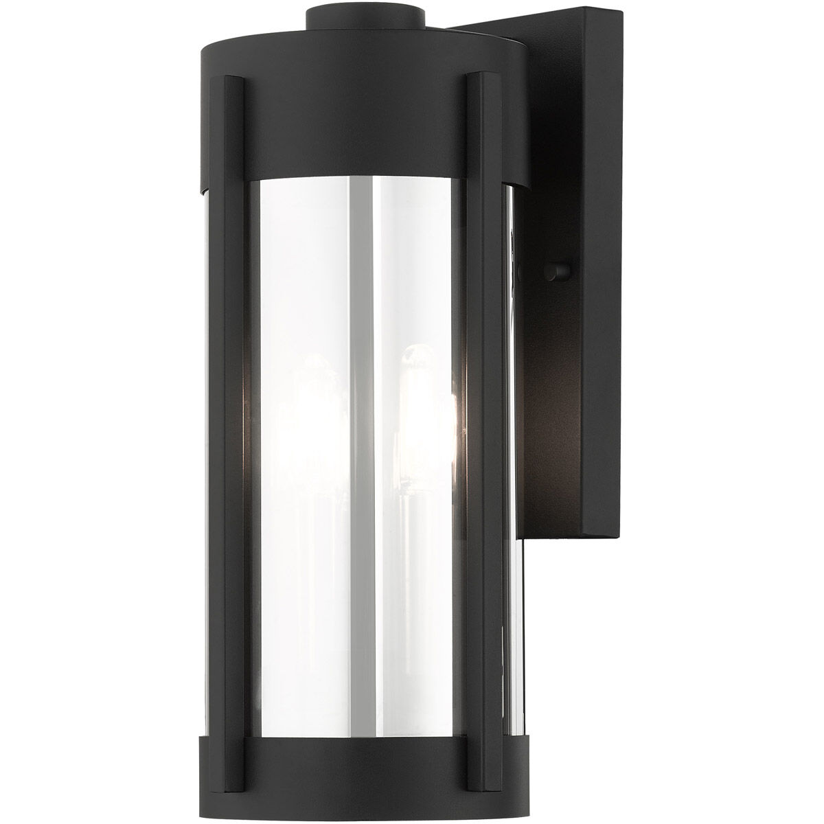 Sheridan 2 Light 16 inch Black with Brushed Nickel Candles Outdoor Wall Lantern