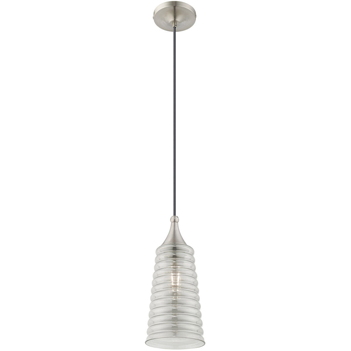 Art Glass 1 Light 6 inch Brushed Nickel Mini Pendant Ceiling Light