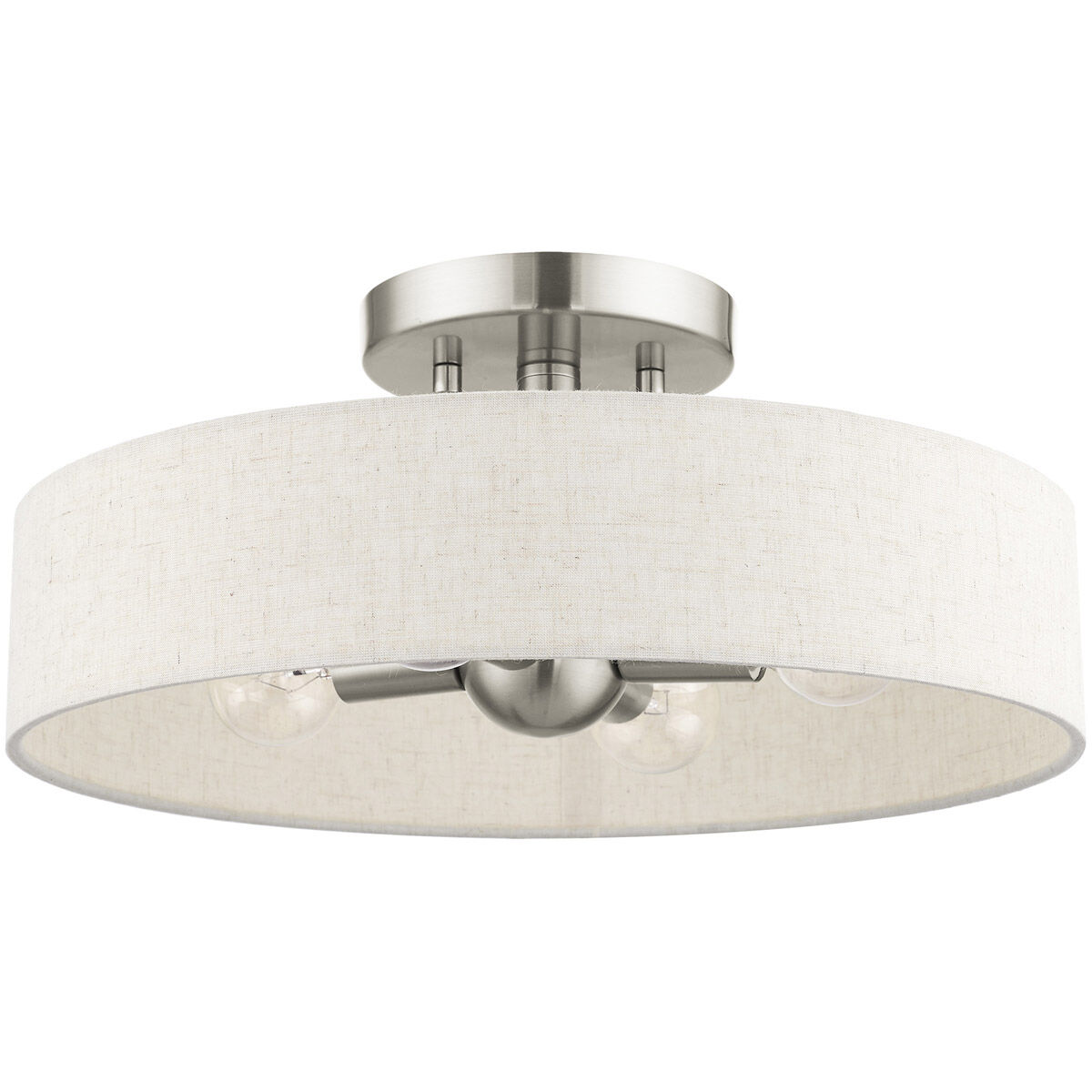 Venlo 4 Light 14 inch Brushed Nickel Semi Flush Ceiling Light