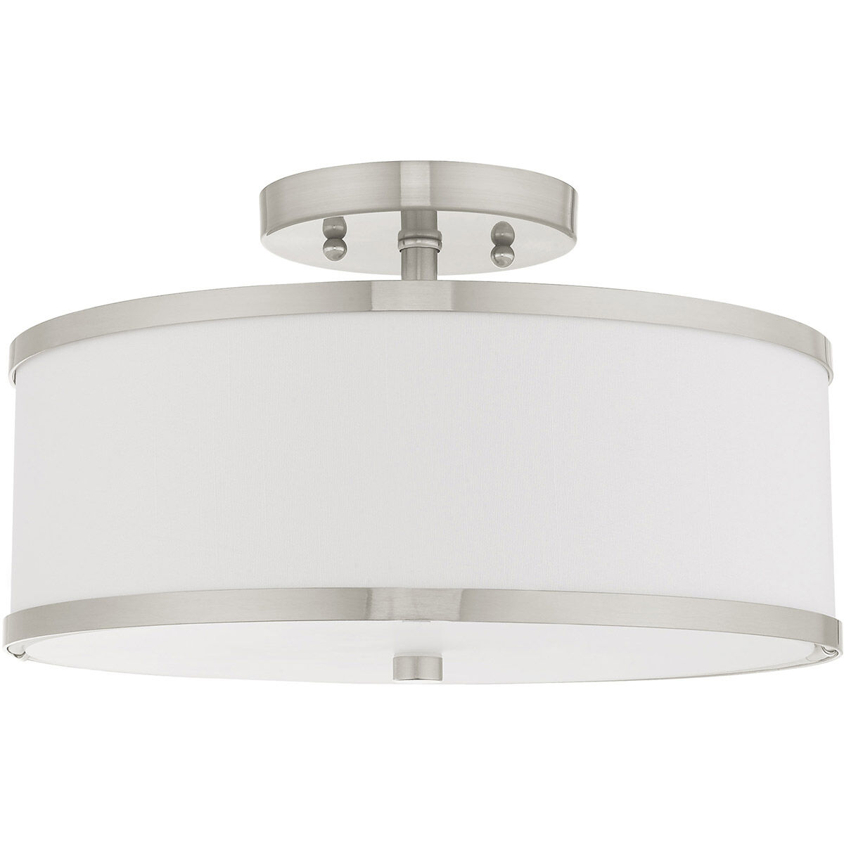 Park Ridge 2 Light 13 inch Brushed Nickel Semi-Flush Mount Ceiling Light