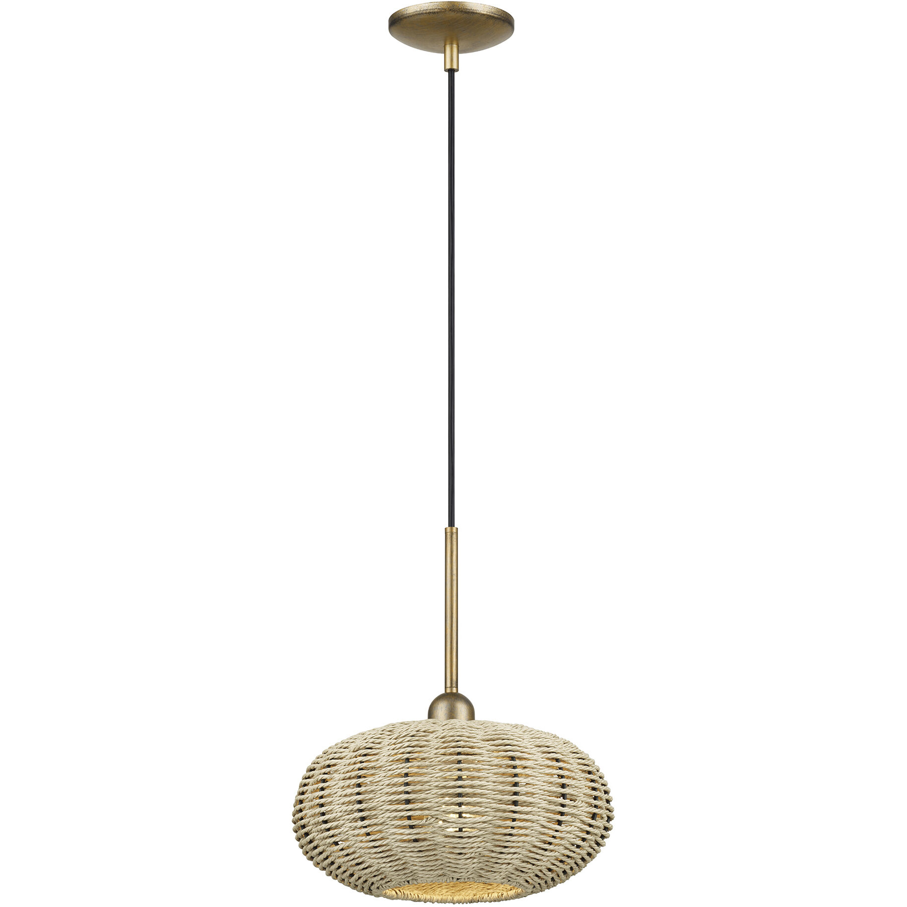 Summervine 1 Light 12 inch Antique Gold Leaf Pendant Ceiling Light