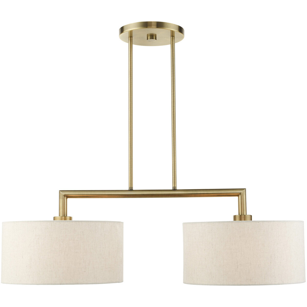 Meridian 2 Light 35 inch Antique Brass Linear Chandelier Ceiling Light