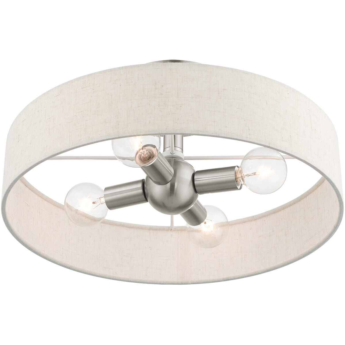 Venlo 4 Light 14 inch Brushed Nickel Semi Flush Ceiling Light