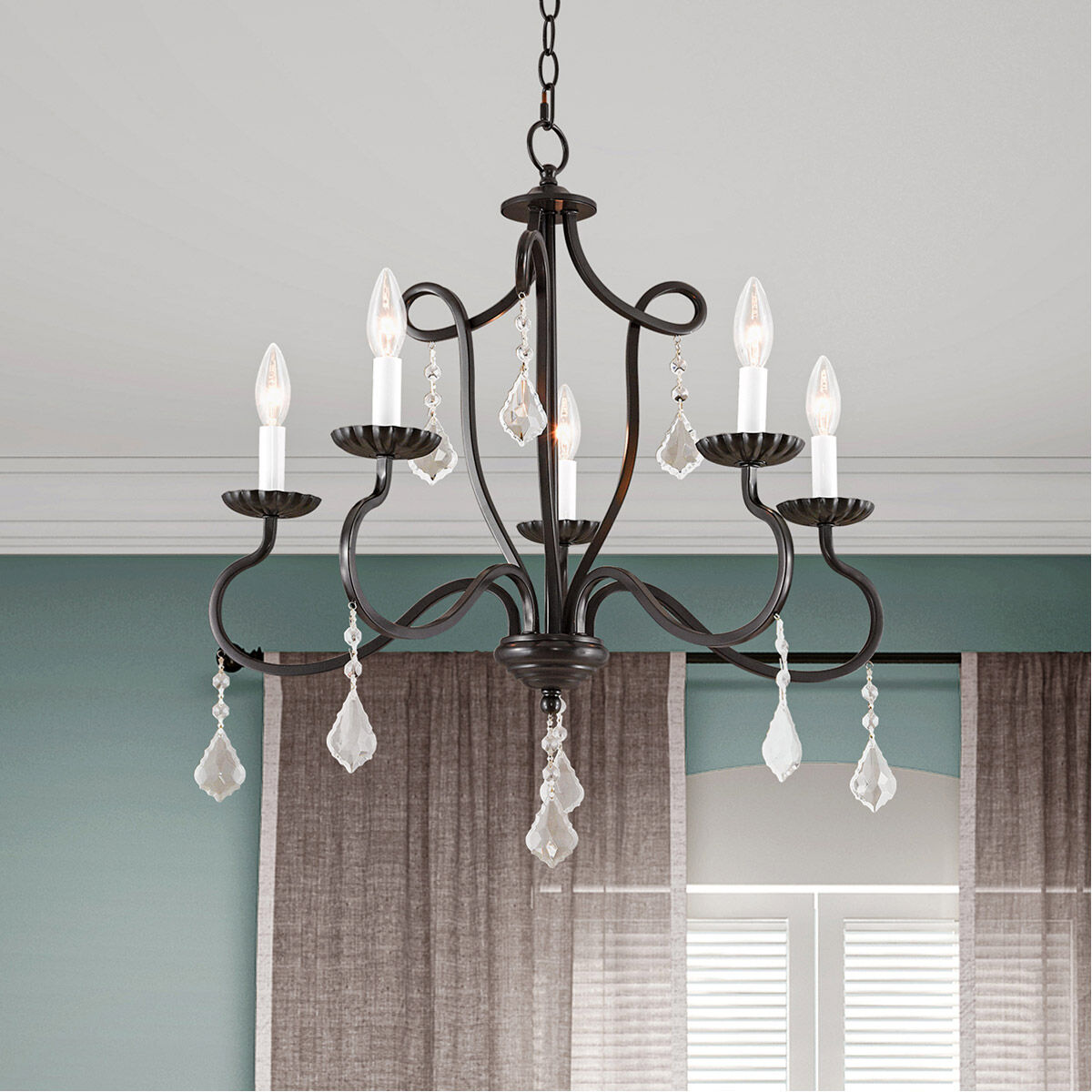 Callisto 5 Light 24 inch English Bronze Chandelier Ceiling Light