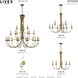 Estate 9 Light 30 inch Antique Gold Leaf Chandelier Ceiling Light, Large, 2-Tier