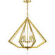 Diamond 6 Light 25 inch Polished Brass Chandelier Ceiling Light