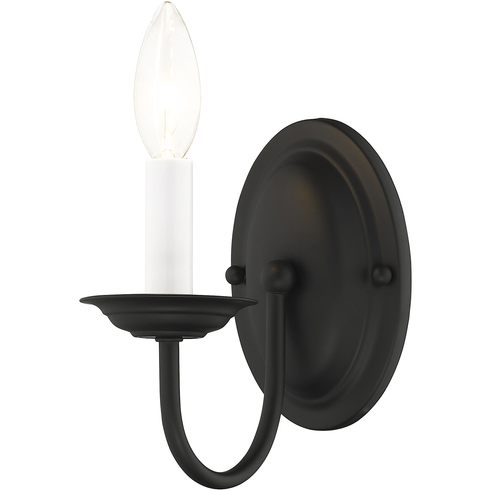 Home Basics 1 Light 4 inch Black Wall Sconce Wall Light